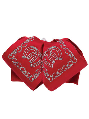 Adult Mexican Charro Bow Tie 100% Polyester Red/Silver 600128 - BELLEZA'S - Adult Mexican Charro Bow Tie 100% Polyester Red/Silver 600128 - CABALLERO - 60012801