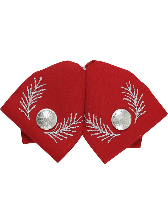 Adult Mexican Charro Bow Tie 100% Polyester Red/Silver 601109 - BELLEZA'S - Adult Mexican Charro Bow Tie 100% Polyester Red/Silver 601109 - N/A - 60110901