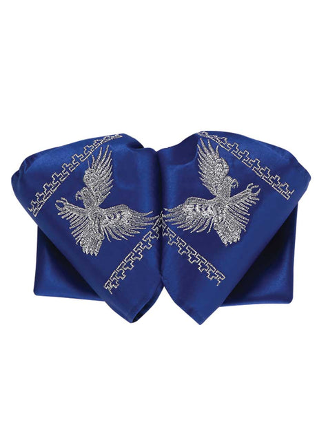 Adult Mexican Charro Bow Tie 100% Polyester Royal Blue/Silver 600121 - BELLEZA'S - Adult Mexican Charro Bow Tie 100% Polyester Royal Blue/Silver 600121 - CABALLERO - 60012101