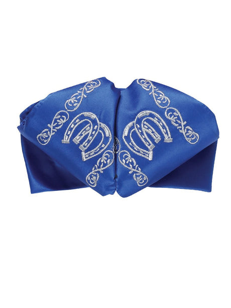 Adult Mexican Charro Bow Tie 100% Polyester Royal Blue/Silver 601600 - BELLEZA'S - Adult Mexican Charro Bow Tie 100% Polyester Royal Blue/Silver 601600 - CABALLERO - 60160001