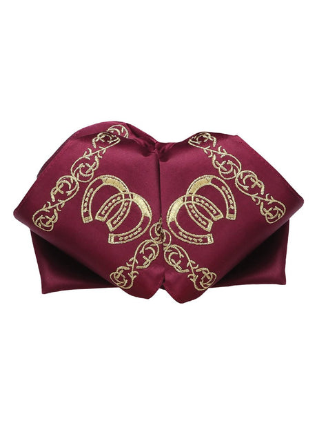 Adult Mexican Charro Bow Tie 100% Polyester Wine/Gold 601588 - BELLEZA'S - Adult Mexican Charro Bow Tie 100% Polyester Wine/Gold 601588 - CABALLERO - 60158801