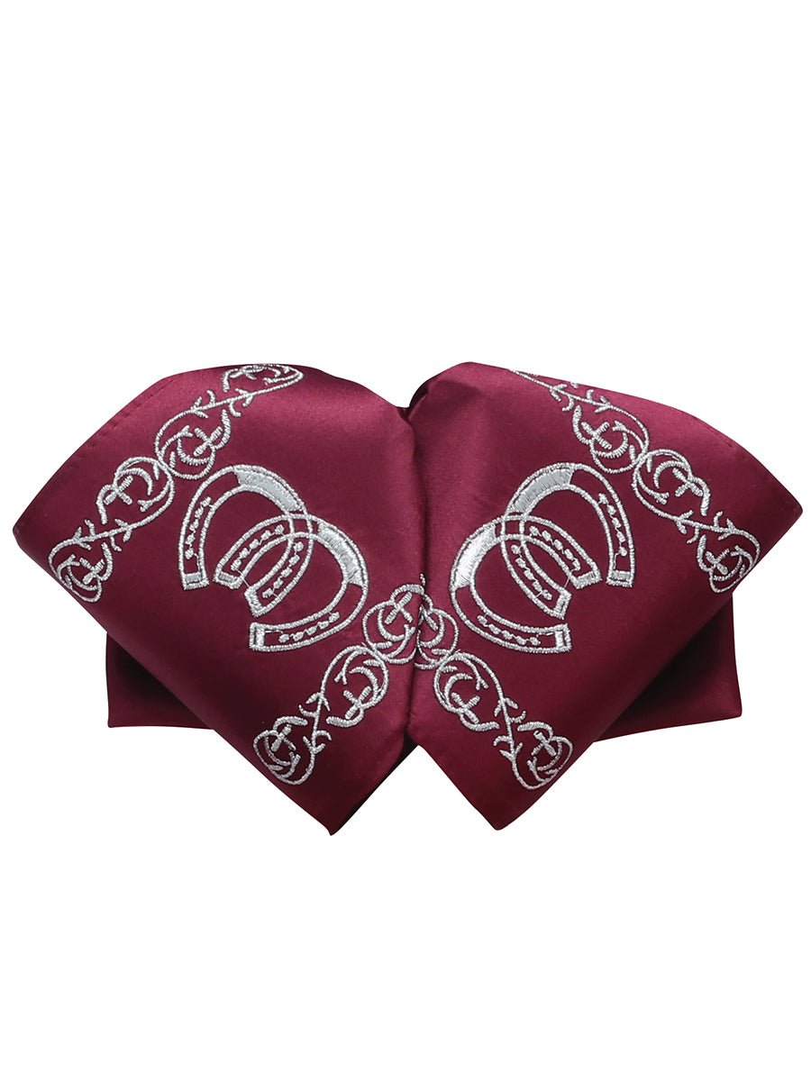 Adult Mexican Charro Bow Tie 100% Polyester Wine/Silver 601589 - BELLEZA'S - Adult Mexican Charro Bow Tie 100% Polyester Wine/Silver 601589 - CABALLERO - 60158901