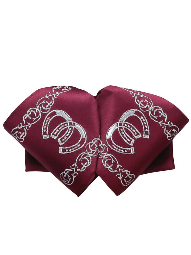 Adult Mexican Charro Bow Tie 100% Polyester Wine/Silver 601589 - BELLEZA'S - Adult Mexican Charro Bow Tie 100% Polyester Wine/Silver 601589 - CABALLERO - 60158901