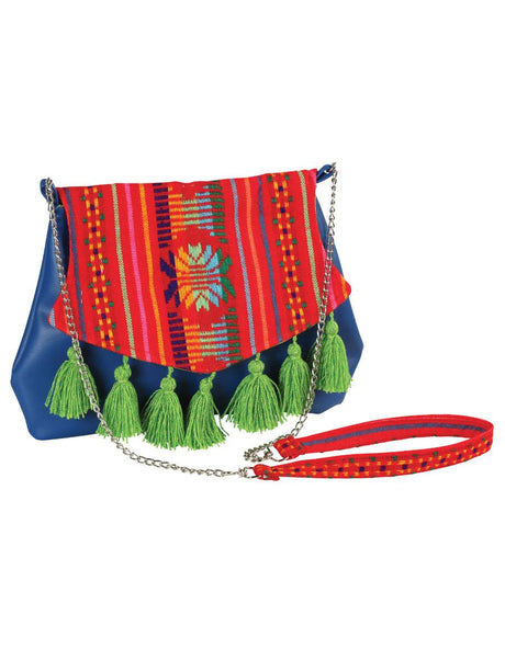 Artisanal Crossbody Handbag 100% Polyester Blue 603022 - BELLEZA'S - Artisanal Crossbody Handbag 100% Polyester Blue 603022 - WOMEN - 60302201