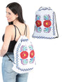 Artisanal Embroidered Bagpack 100% Cotton White 603995 - BELLEZA'S - Artisanal Embroidered Bagpack 100% Cotton White 603995 - UNISEX - 60399501