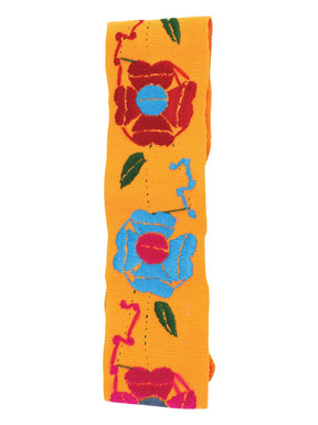Artisanal Embroidered Belt Floral 100% Acrylic Orange 602258 - BELLEZA'S - Artisanal Embroidered Belt Floral 100% Acrylic Orange 602258 - DAMA - 60225801