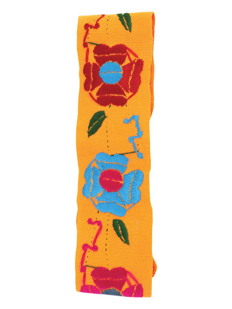 Artisanal Embroidered Belt Floral 100% Acrylic Orange 602258 - BELLEZA'S - Artisanal Embroidered Belt Floral 100% Acrylic Orange 602258 - DAMA - 60225801