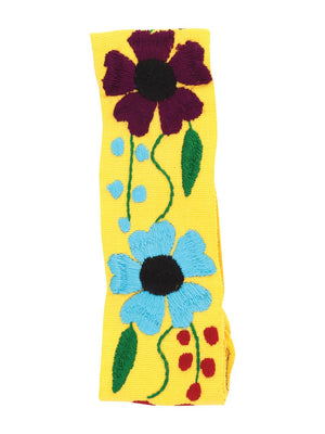 Artisanal Embroidered Belt Floral 100% Acrylic Yellow 602263 - BELLEZA'S - Artisanal Embroidered Belt Floral 100% Acrylic Yellow 602263 - DAMA - 60226301