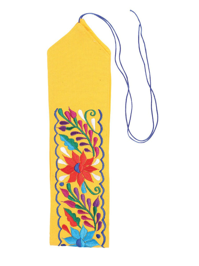 Artisanal Embroidered Belt Floral 100% Acrylic Yellow 603176 - BELLEZA'S - Artisanal Embroidered Belt Floral 100% Acrylic Yellow 603176 - DAMA - 60317601