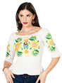 Artisanal Embroidered Blouse 100% Cotton Beige 603046 - BELLEZA'S - Artisanal Embroidered Blouse 100% Cotton Beige 603046 - DAMA - 60304601