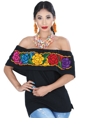 Artisanal Embroidered Blouse 100% Cotton Black 601435 - BELLEZA'S - Artisanal Embroidered Blouse 100% Cotton Black 601435 - DAMA - 60143501