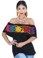 Artisanal Embroidered Blouse 100% Cotton Black 601435 - BELLEZA'S - Artisanal Embroidered Blouse 100% Cotton Black 601435 - DAMA - 60143501