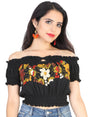 Artisanal Embroidered Blouse 100% Cotton Black 601984 - BELLEZA'S - Artisanal Embroidered Blouse 100% Cotton Black 601984 - DAMA - 60198401