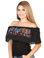 Artisanal Embroidered Blouse 100% Cotton Black 602458 - BELLEZA'S - Artisanal Embroidered Blouse 100% Cotton Black 602458 - DAMA - 60245801