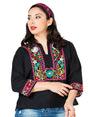 Artisanal Embroidered Blouse 100% Cotton Black 603059 - BELLEZA'S - Artisanal Embroidered Blouse 100% Cotton Black 603059 - DAMA - 60305901