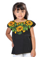 Artisanal Embroidered Blouse 100% Cotton Black 603599 - BELLEZA'S - Artisanal Embroidered Blouse 100% Cotton Black 603599 - NIÑA - 60359901