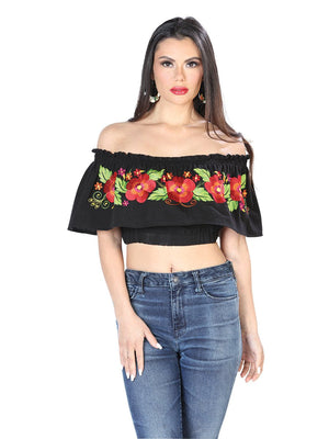 Artisanal Embroidered Blouse 100% Cotton Black 603894 - BELLEZA'S - Artisanal Embroidered Blouse 100% Cotton Black 603894 - DAMA - 60389401