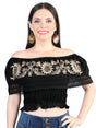 Artisanal Embroidered Blouse 100% Cotton Black 603969 - BELLEZA'S - Artisanal Embroidered Blouse 100% Cotton Black 603969 - DAMA - 60396901