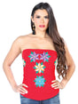 Artisanal Embroidered Blouse 100% Cotton Red 603902 - BELLEZA'S - Artisanal Embroidered Blouse 100% Cotton Red 603902 - DAMA - 60390201