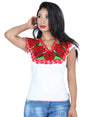 Artisanal Embroidered Blouse 100% Cotton White 601401 - BELLEZA'S - Artisanal Embroidered Blouse 100% Cotton White 601401 - DAMA - 60140101