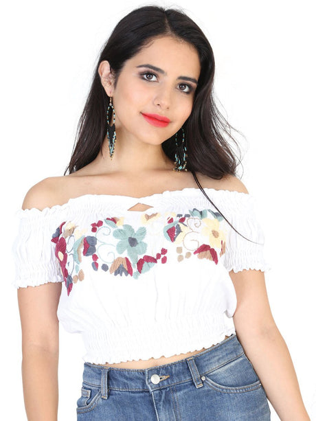Artisanal Embroidered Blouse 100% Cotton White 601983 - BELLEZA'S - Artisanal Embroidered Blouse 100% Cotton White 601983 - DAMA - 60198301