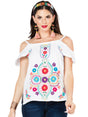 Artisanal Embroidered Blouse 100% Cotton White 603067 - BELLEZA'S - Artisanal Embroidered Blouse 100% Cotton White 603067 - DAMA - 60306701