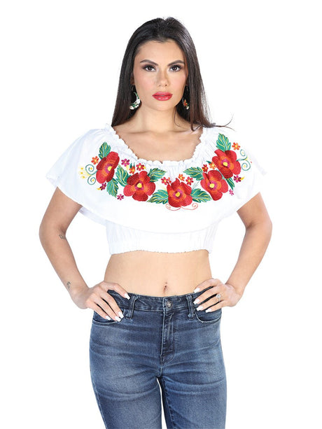 Artisanal Embroidered Blouse 100% Cotton White 603895 - BELLEZA'S - Artisanal Embroidered Blouse 100% Cotton White 603895 - DAMA - 60389501