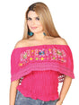 Artisanal Embroidered Blouse 50% Cotton, 50% Polyester Fuchsia 602457 - BELLEZA'S - Artisanal Embroidered Blouse 50% Cotton, 50% Polyester Fuchsia 602457 - DAMA - 60245701