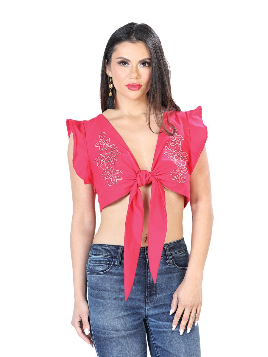 Artisanal Embroidered Blouse 65% Polyester 35% Cotton Fuchsia 603861 - BELLEZA'S - Artisanal Embroidered Blouse 65% Polyester 35% Cotton Fuchsia 603861 - DAMA - 60386101