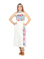 Artisanal Embroidered Dress 100% Cotton Beige 604055 - BELLEZA'S - Artisanal Embroidered Dress 100% Cotton Beige 604055 - DAMA - 60405501