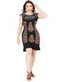 Artisanal Embroidered Dress 100% Cotton Black 603090 - BELLEZA'S - Artisanal Embroidered Dress 100% Cotton Black 603090 - DAMA - 60309001