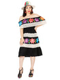 Artisanal Embroidered Dress 100% Cotton Black 603099 - BELLEZA'S - Artisanal Embroidered Dress 100% Cotton Black 603099 - DAMA - 60309901