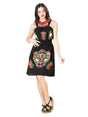Artisanal Embroidered Dress 100% Cotton Black 603100 - BELLEZA'S - Artisanal Embroidered Dress 100% Cotton Black 603100 - DAMA - 60310001