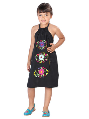Artisanal Embroidered Dress 100% Cotton Black 603589 - BELLEZA'S - Artisanal Embroidered Dress 100% Cotton Black 603589 - NIÑA - 60358901