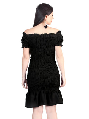 Artisanal Embroidered Dress 100% Cotton Black 604007 - BELLEZA'S - Artisanal Embroidered Dress 100% Cotton Black 604007 - DAMA - 60400701
