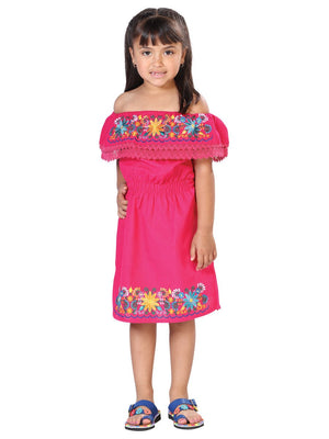 Artisanal Embroidered Dress 100% Cotton Blue 603043 - BELLEZA'S - Artisanal Embroidered Dress 100% Cotton Blue 603043 - NIÑA - 60304301