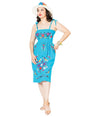 Artisanal Embroidered Dress 100% Cotton Blue 603076 - BELLEZA'S - Artisanal Embroidered Dress 100% Cotton Blue 603076 - DAMA - 60307601