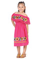 Artisanal Embroidered Dress 100% Cotton Fuchsia 603084 - BELLEZA'S - Artisanal Embroidered Dress 100% Cotton Fuchsia 603084 - NIÑA - 60308401