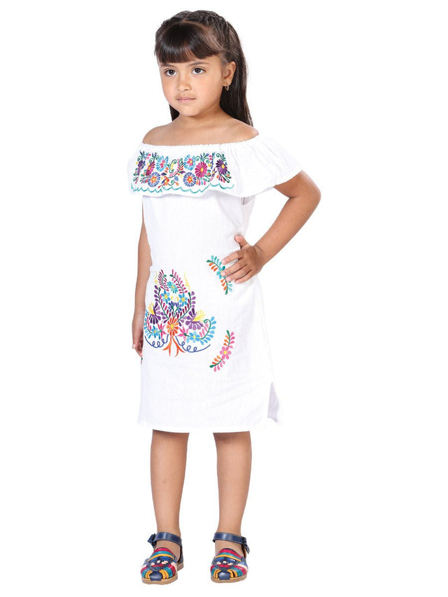 Artisanal Embroidered Dress 100% Cotton White 603041 - BELLEZA'S - Artisanal Embroidered Dress 100% Cotton White 603041 - NIÑA - 60304101