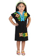 Artisanal Embroidered Dress 50% Cotton, 50% Polyester Black 601665 - BELLEZA'S - Artisanal Embroidered Dress 50% Cotton, 50% Polyester Black 601665 - NIÑA - 60166501