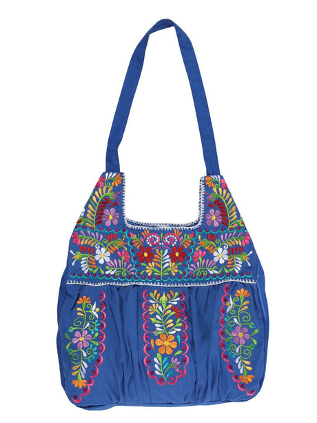 Artisanal Embroidered Handbag 50% Cotton, 50% Polyester Blue 603192 - BELLEZA'S - Artisanal Embroidered Handbag 50% Cotton, 50% Polyester Blue 603192 - WOMEN - 60319201