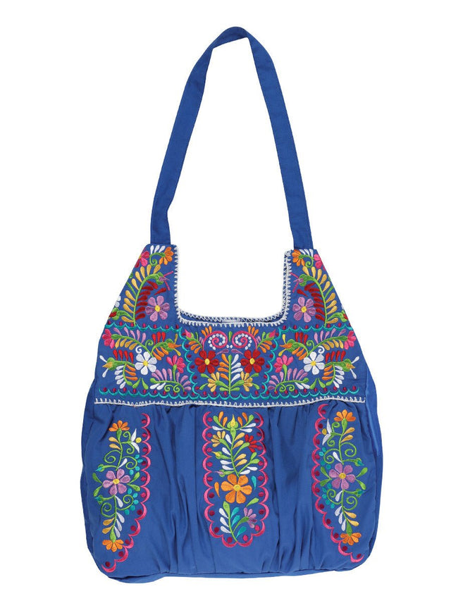 Artisanal Embroidered Handbag 50% Cotton, 50% Polyester Blue 603192 - BELLEZA'S - Artisanal Embroidered Handbag 50% Cotton, 50% Polyester Blue 603192 - WOMEN - 60319201