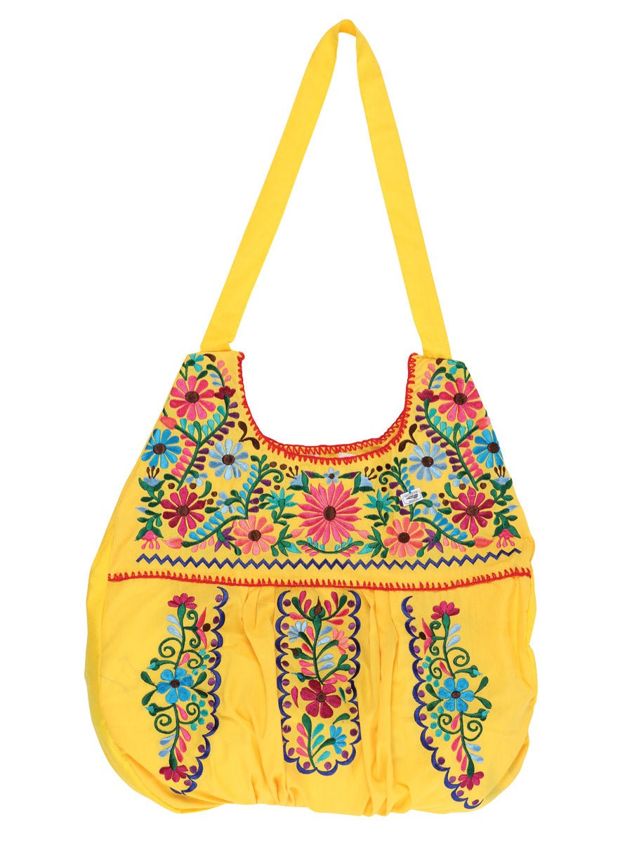 Artisanal Embroidered Handbag 50% Cotton, 50% Polyester Yellow 603193 - BELLEZA'S - Artisanal Embroidered Handbag 50% Cotton, 50% Polyester Yellow 603193 - WOMEN - 60319301