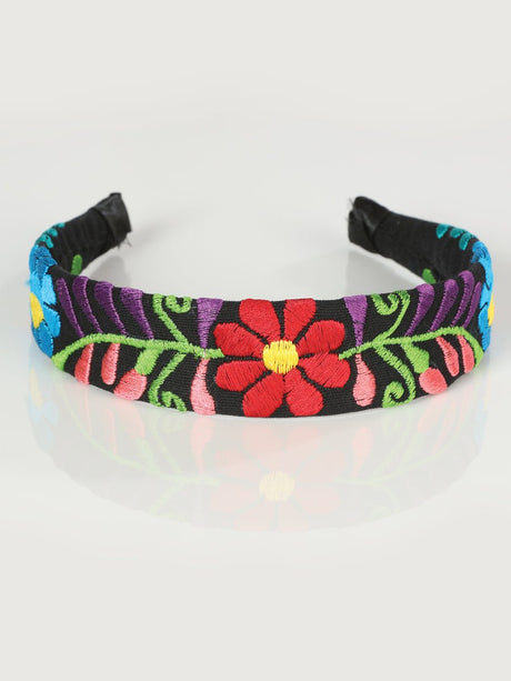 Artisanal Embroidered Headband 100% Cotton Black 602694 - BELLEZA'S - Artisanal Embroidered Headband 100% Cotton Black 602694 - DAMA - 60269401