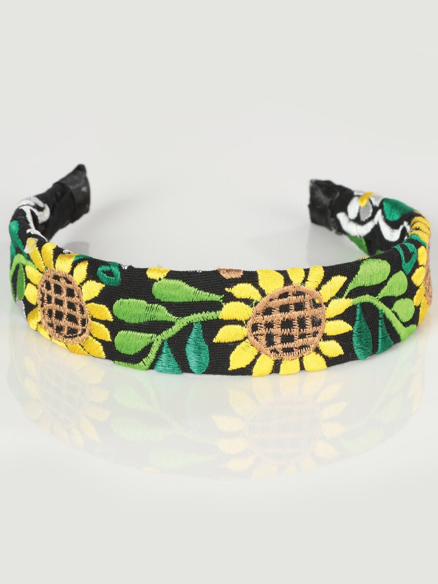 Artisanal Embroidered Headband 100% Cotton Black 603102 - BELLEZA'S - Artisanal Embroidered Headband 100% Cotton Black 603102 - DAMA - 60310201