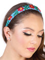 Artisanal Embroidered Headband 100% Cotton Blue 602693 - BELLEZA'S - Artisanal Embroidered Headband 100% Cotton Blue 602693 - DAMA - 60269301