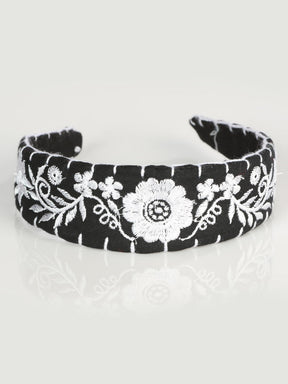 Artisanal Embroidered Headband 100% Cotton White 603119 - BELLEZA'S - Artisanal Embroidered Headband 100% Cotton White 603119 - DAMA - 60311901