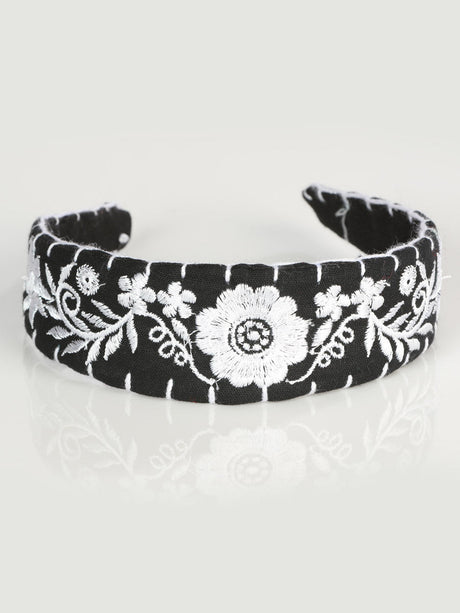 Artisanal Embroidered Headband 100% Cotton White 603119 - BELLEZA'S - Artisanal Embroidered Headband 100% Cotton White 603119 - DAMA - 60311901