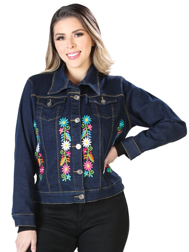 Artisanal Embroidered Jacket 50% Cotton, 50% Polyester Blue 603829 - BELLEZA'S - Artisanal Embroidered Jacket 50% Cotton, 50% Polyester Blue 603829 - DAMA - 60382901