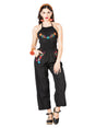Artisanal Embroidered Jumpsuit 100% Cotton Black 603183 - BELLEZA'S - Artisanal Embroidered Jumpsuit 100% Cotton Black 603183 - DAMA - 60318301